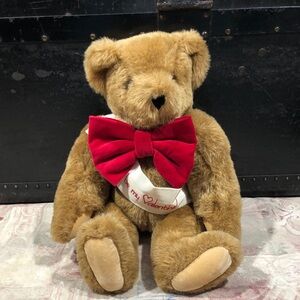 Vermont Teddy Bear Company Valentines Brown Teddy Bear with Red Bow